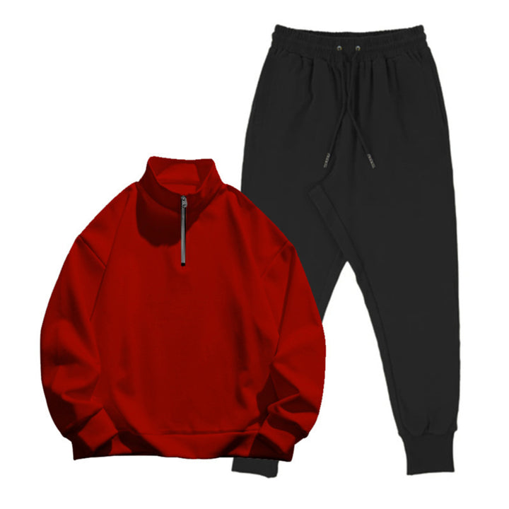 Herren lässiges Trainingsanzug-Set mit praktischen Taschen und modernem Stehkragen Echoarchiv