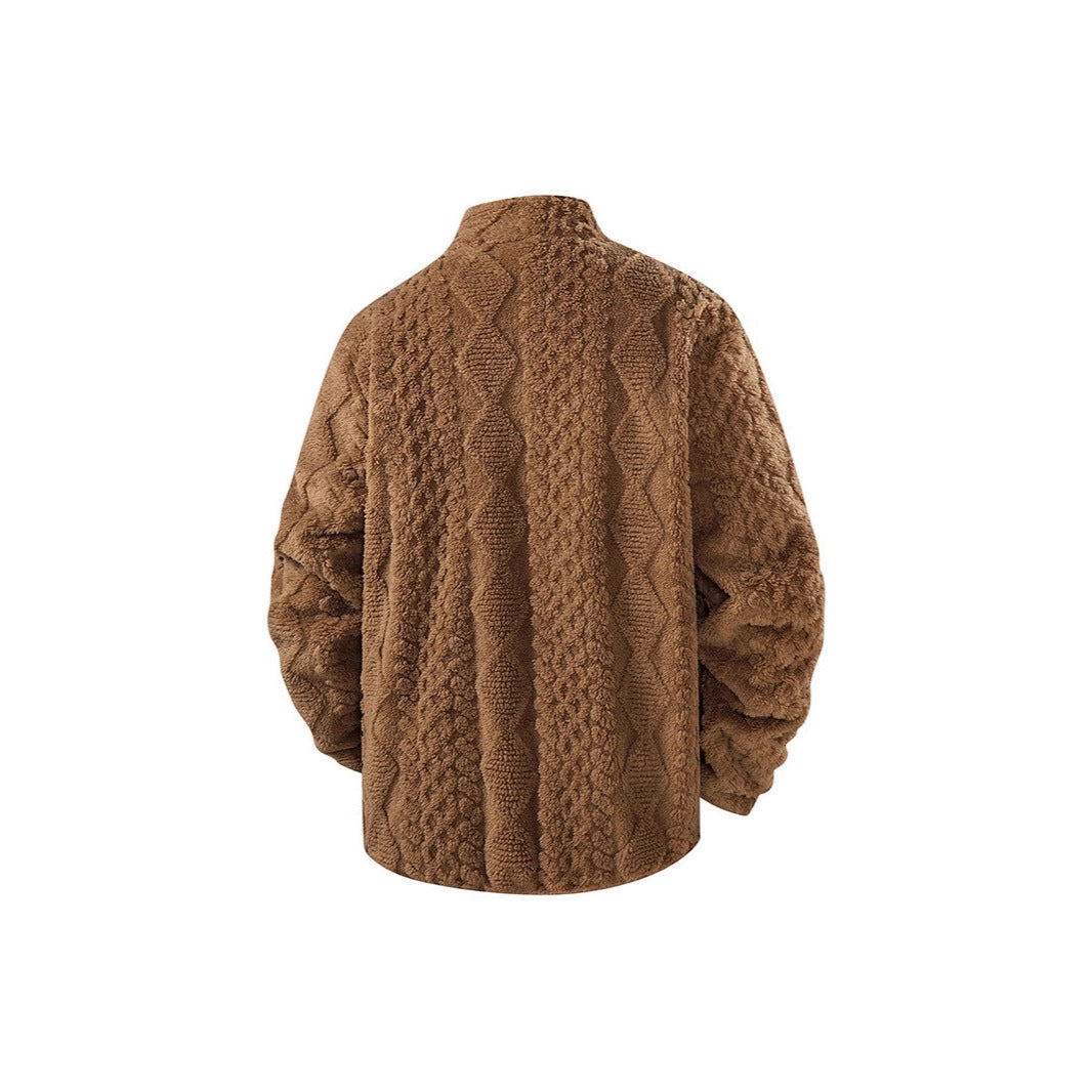 Herren Fleecejacke mit hohem Kragen und weichem Innenfutter Echoarchiv