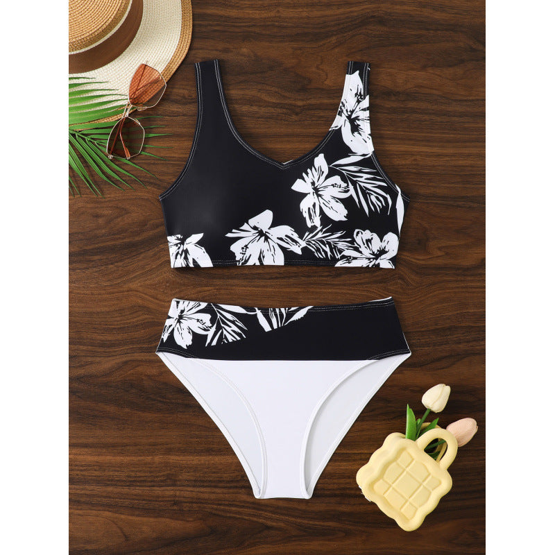 Damen Bikini-Set mit hohem Bund und floralem Muster Echo Archiv