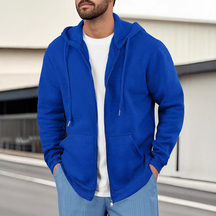 Herren Sportlicher Kapuzenpullover mit praktischen Taschen und innovativem Materialmix Echoarchiv