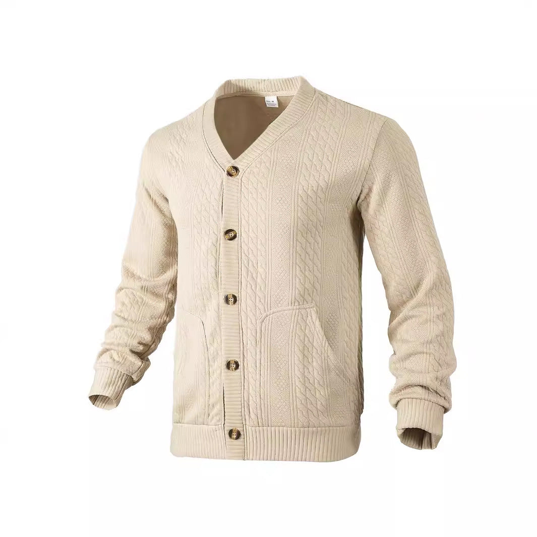 Herren Strickjacke mit kreativem Zopfmuster Echoarchiv