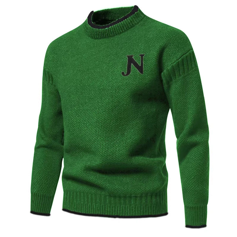 Herren Strukturierter Strickpullover mit Rundhalsausschnitt Echoarchiv