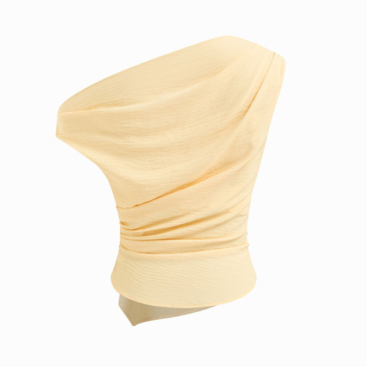 Damen Einseitig geschnittenes Top mit stylishen Drapierungen und dekorativem Gürtel Echo Archiv