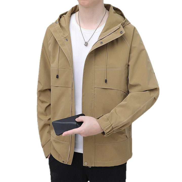 Herren Leichte Übergangsjacke mit funktionalen Taschen und verstellbarem Kapuzendeckel Echoarchiv