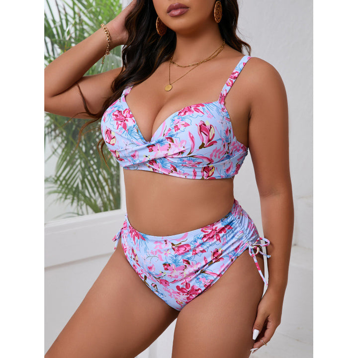 Damen Triangel-Bikini mit floralem Wickeldesign und verstellbaren Trägern Echo Archiv
