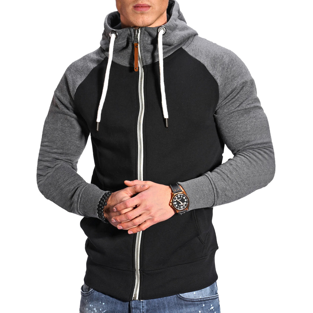 Herren raffinierter Kapuzenpullover mit hochwertigem Reißverschluss Echoarchiv