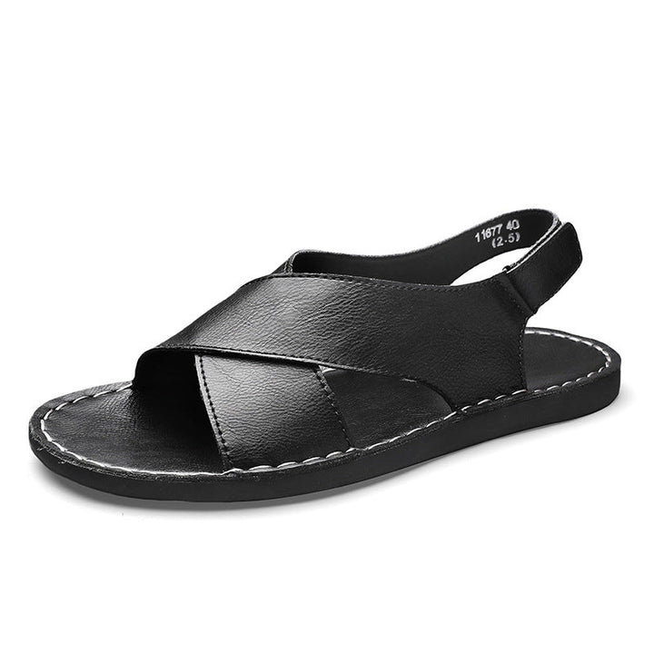 Herren Elegante und bequeme Leder-Sandalen mit verstellbarem Riemensystem – Tavélo