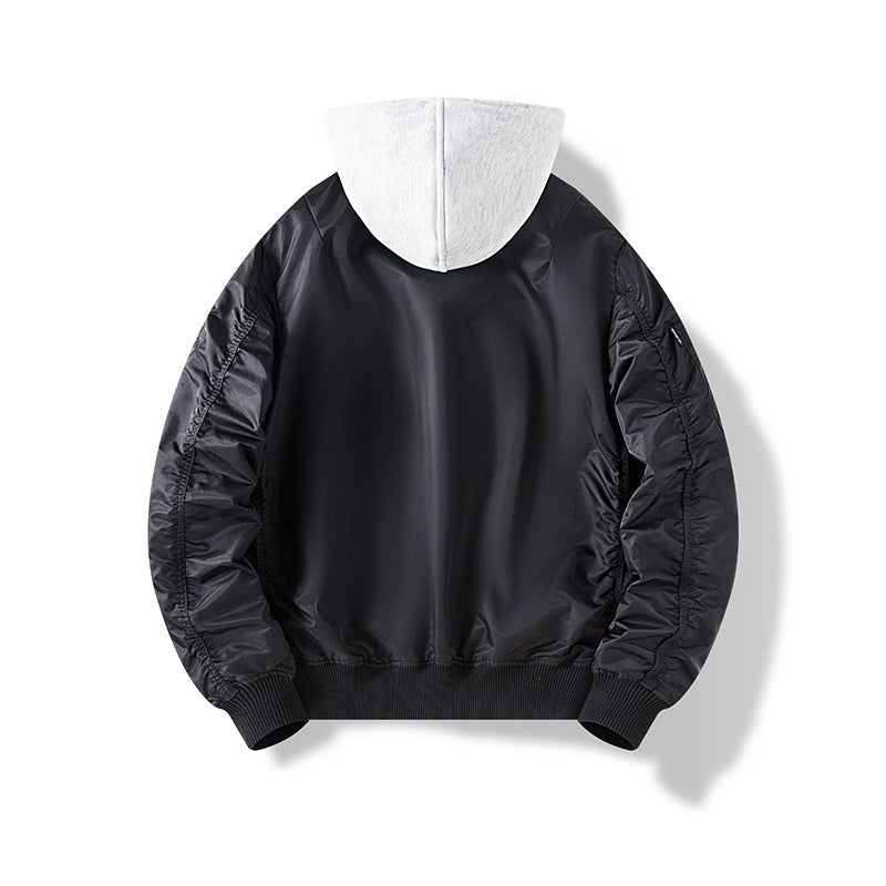 Herren Nylon‑Bomberjacke mit integrierter Sweatkapuze und Ärmel‑Utility‑Tasche Echo Archiv