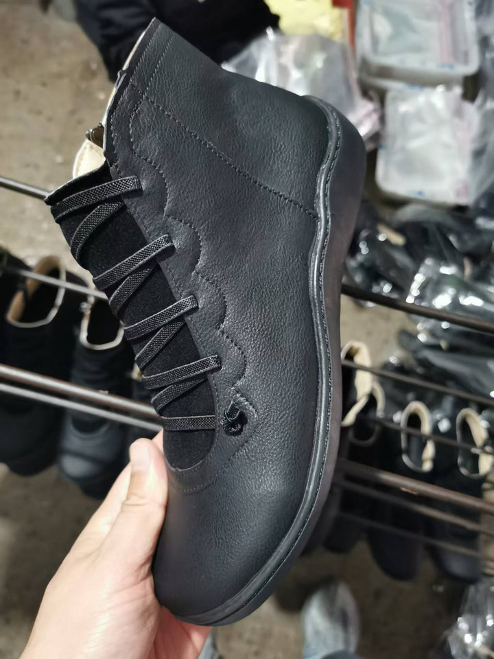 Herren Hochgeschnittener Leder-Sneaker mit elastischer Schnürung und ergonomischer Gummisohle Echo Archiv