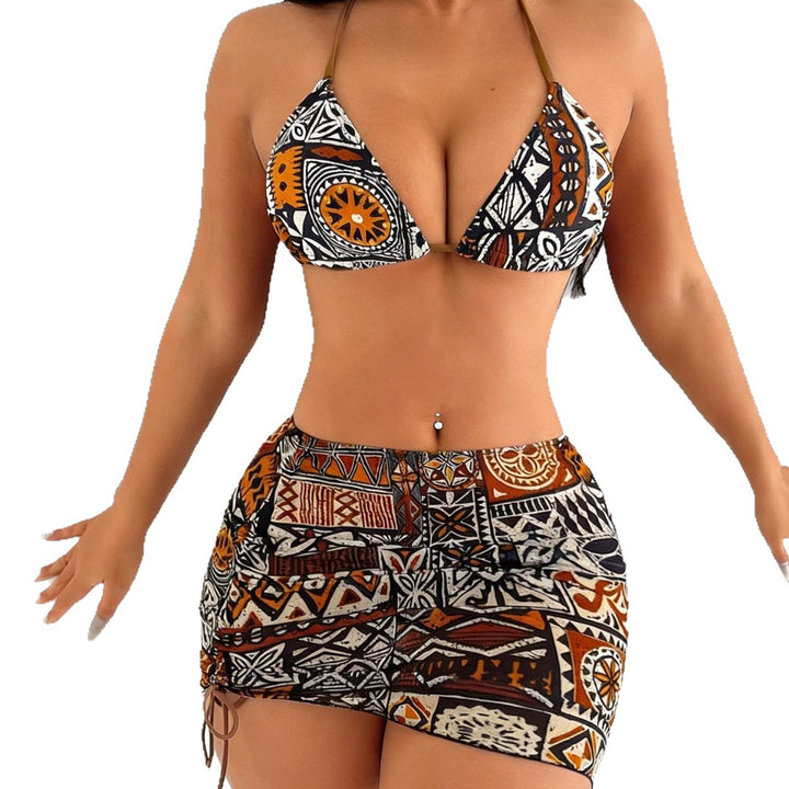 Damen Triangle-Bikini mit verstellbarem Wickelrock Echo Archiv