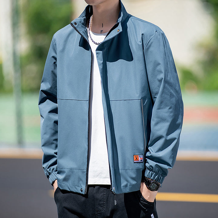 Herren wasserabweisende Sportjacke mit elastischen Bündchen und hohem Kragen Echoarchiv