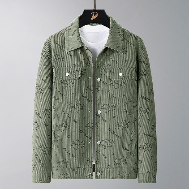Herren Lässige Cordjacke mit praktischem Druck Echo Archiv