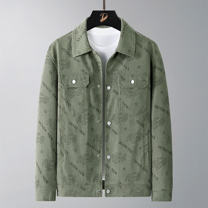 Herren Lässige Cordjacke mit praktischem Druck Echo Archiv