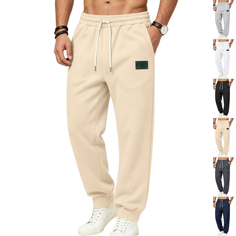 Herren Minimalistische Fleece-Jogginghose mit elastischem Tunnelzug und schmalen Bündchen – Sorevano
