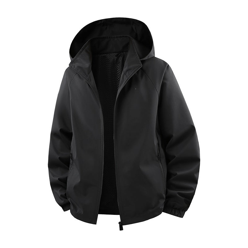 Herren Ultraleichte atmungsaktive Kapuzen‑Übergangsjacke mit Meshfutter und wasserabweisender Microripstop‑Hülle Echoarchiv
