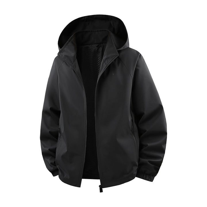 Herren Ultraleichte atmungsaktive Kapuzen‑Übergangsjacke mit Meshfutter und wasserabweisender Microripstop‑Hülle Echoarchiv