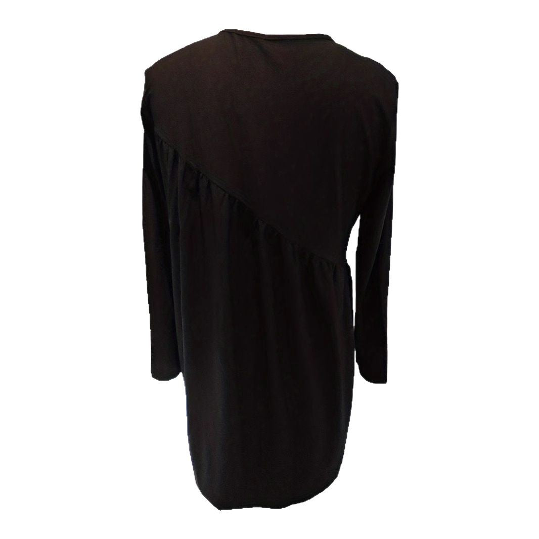 Damen Lässiges Jersey-Minikleid mit diagonaler Raffung und kastiger Silhouette – Élara