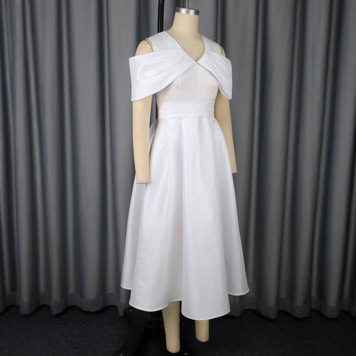Damen Elegantes Midi-Kleid mit schickem Drapierungsakzent und voluminösem Oberteil Echo Archiv