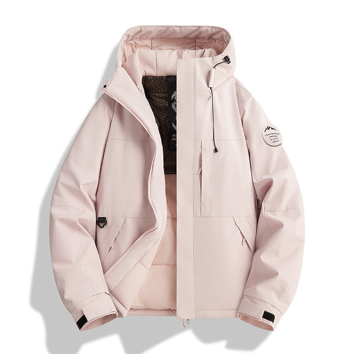 Damen Wattierte Winterjacke mit Kapuze, wasserabweisend und winddicht Echoarchiv