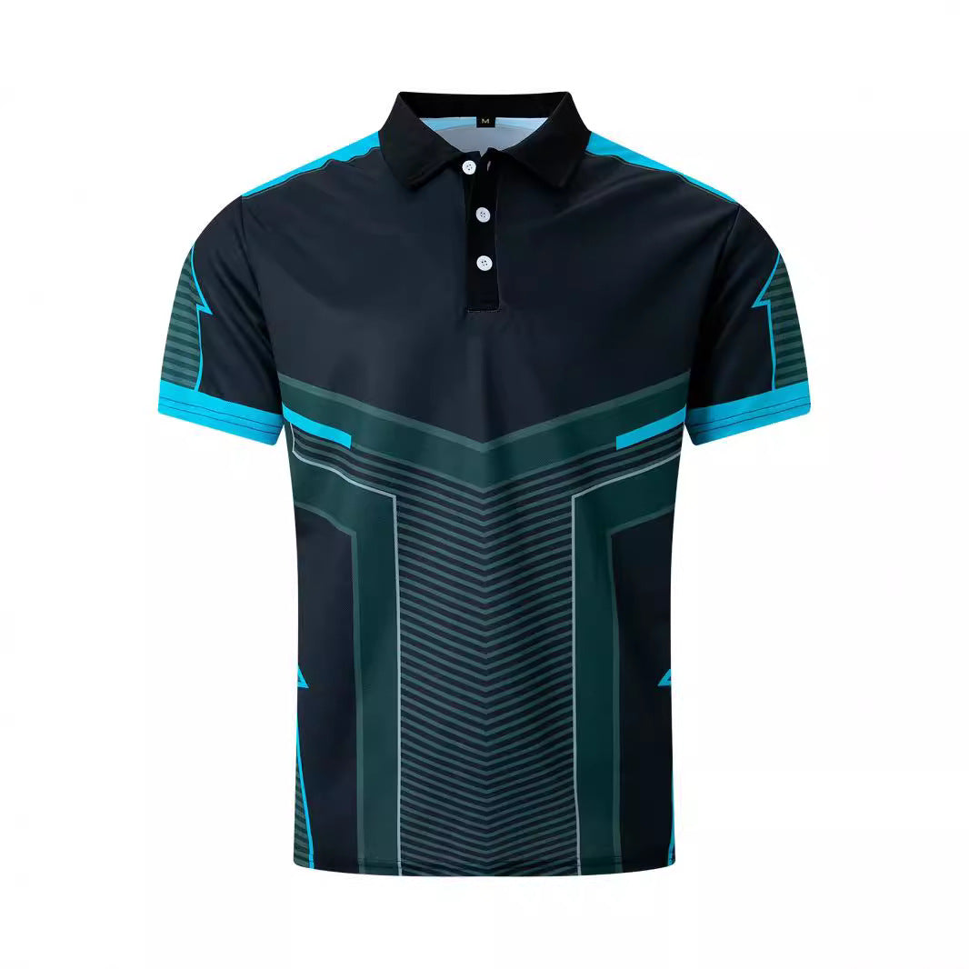 Herren Sportliches Polohemd mit modernem Grafikdesign Echoarchiv