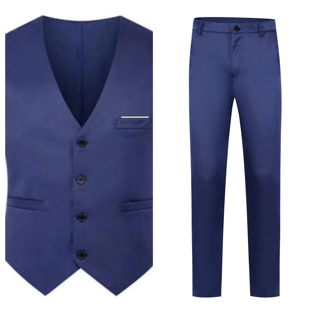 Herren nan elegante Satinweste mit V-Ausschnitt und schmal geschnittene Anzughose Echo Archiv