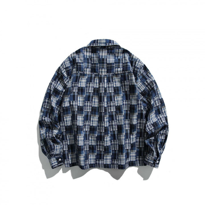 Unisex Kariertes Overshirt im Boxy‑Cut mit Brusttasche und Hemdkragen Echo Archiv