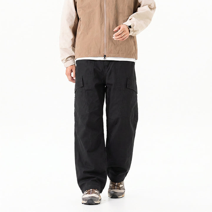 Damen Weite Cropped Cargo‑Hose mit elastischem Bund und aufgesetzten Taschen Echo Archiv