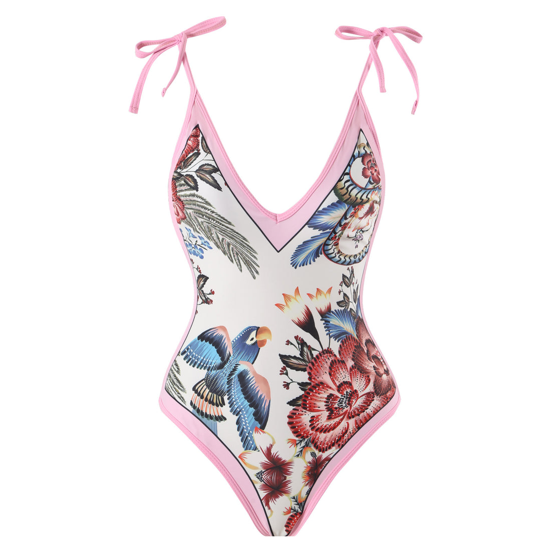 Damen Einteiler Badeanzug mit stilvollem Kranich-Design – Maréssa