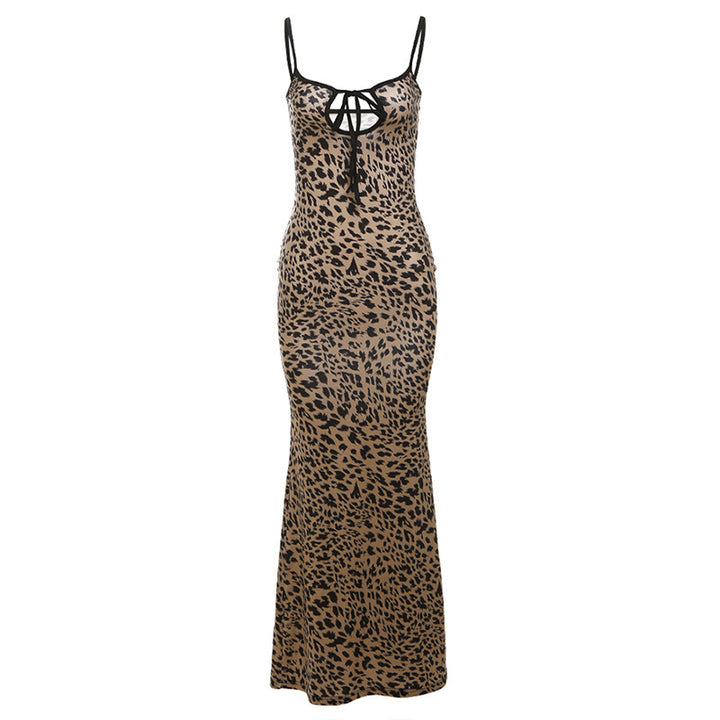 Damen Leichtes Maxikleid mit verführerischem Leo-Print Echo Archiv