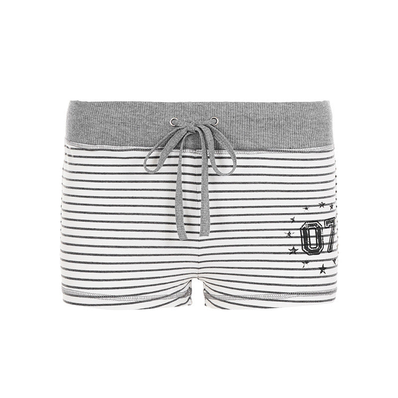 Damen Freizeit Shorts mit raffiniertem Streifenmuster und elastischem Bund Echo Archiv