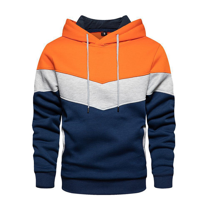 Herren modischer Kapuzenpullover mit geometrischem Farbdesign Echoarchiv