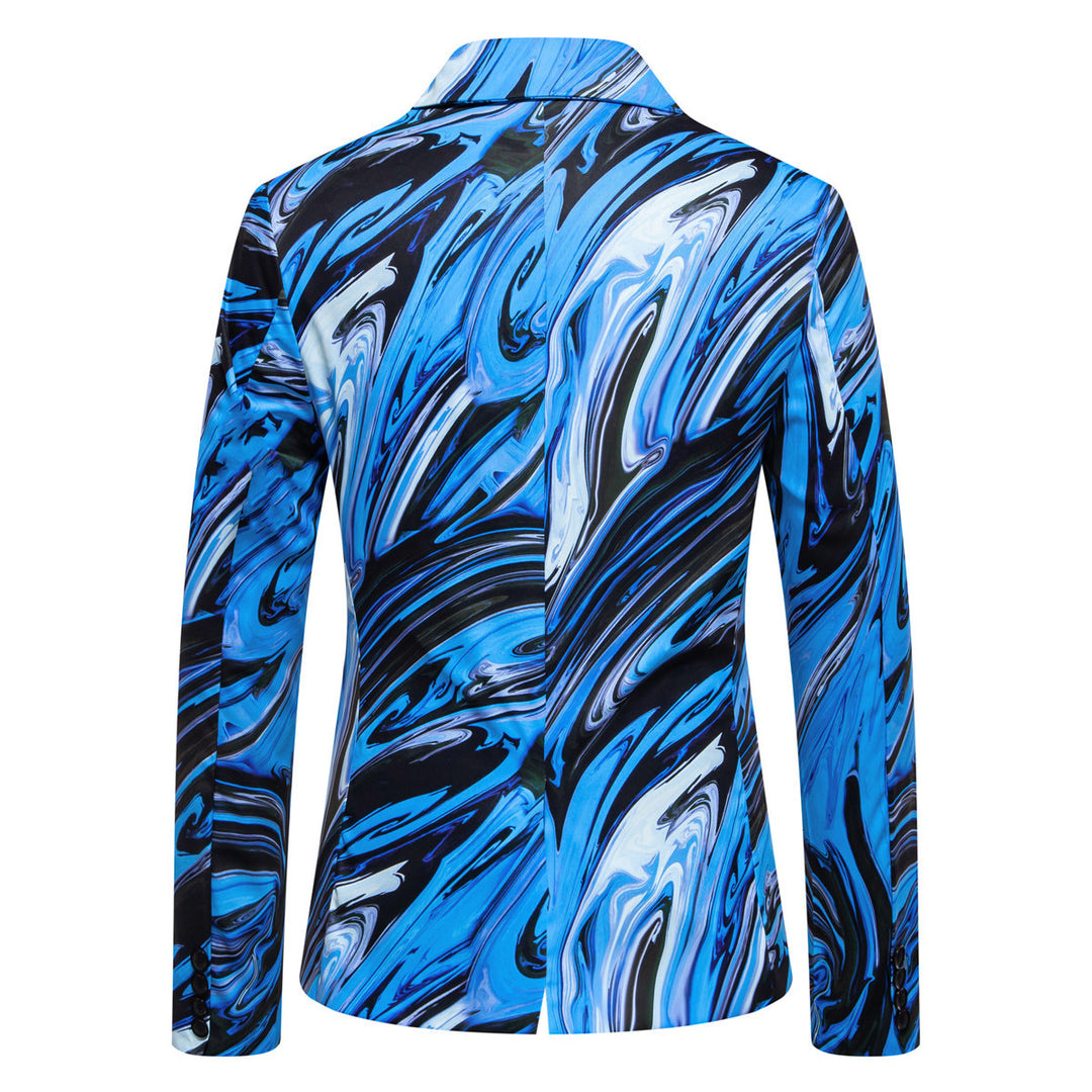 Herren Designer Blazer mit auffälligem Marmor-Muster Echoarchiv