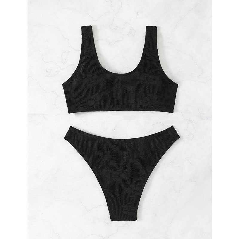 Damen Bikini-Set mit strukturierter Oberfläche und tiefem Halsausschnitt Echo Archiv