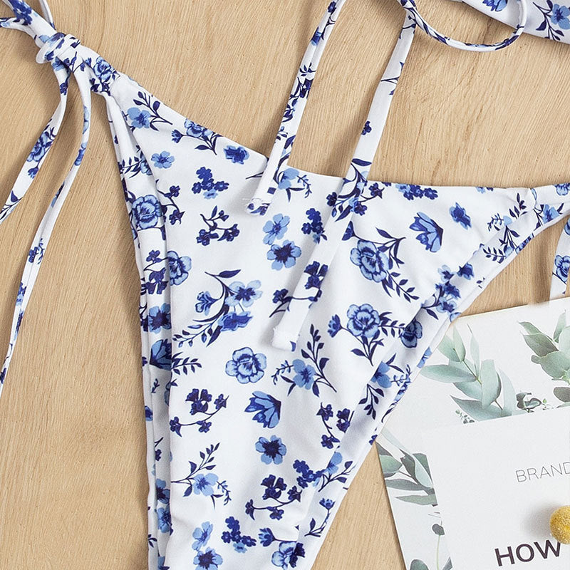 Damen Bandeau-Bikini mit floralem Cut-Out-Design und verstellbaren Trägern Echo Archiv