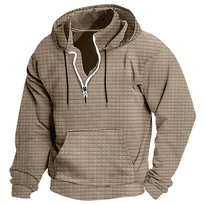 Herren Kapuzenpullover mit strukturiertem Design und praktischer Kängurutasche Echoarchiv