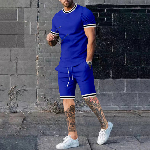 Herren Kurzarm Freizeit-Outfit mit sportlichen Kontrastdetails Echoarchiv
