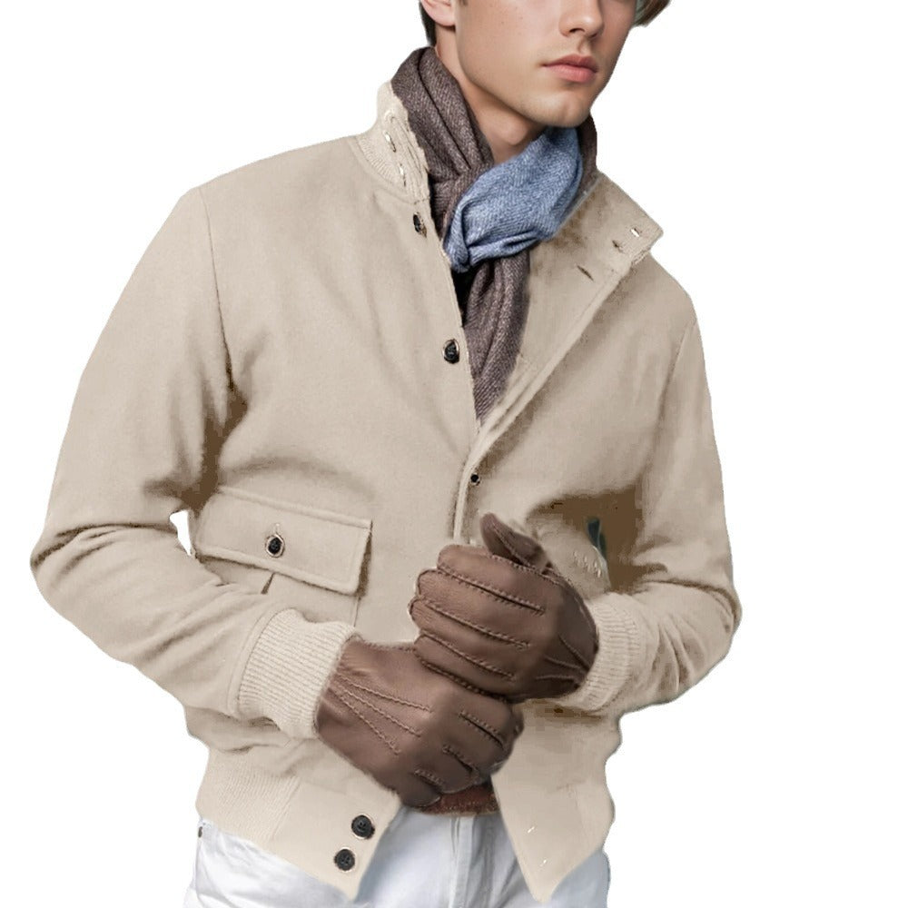 Herren beschichtete Freizeitjacke im sportlichen Stil mit praktischen Taschen Echoarchiv
