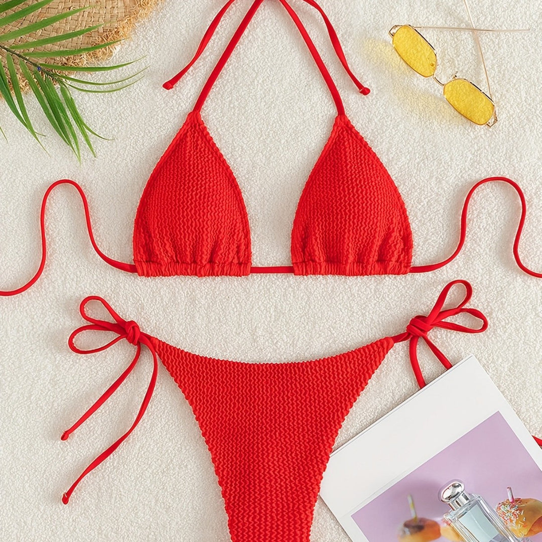 Damen Triangel-Bikini-Set mit verstellbaren Bindebändern Echo Archiv