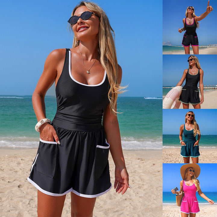 Damen Sportlicher Badeanzug mit Shorts Echo Archiv