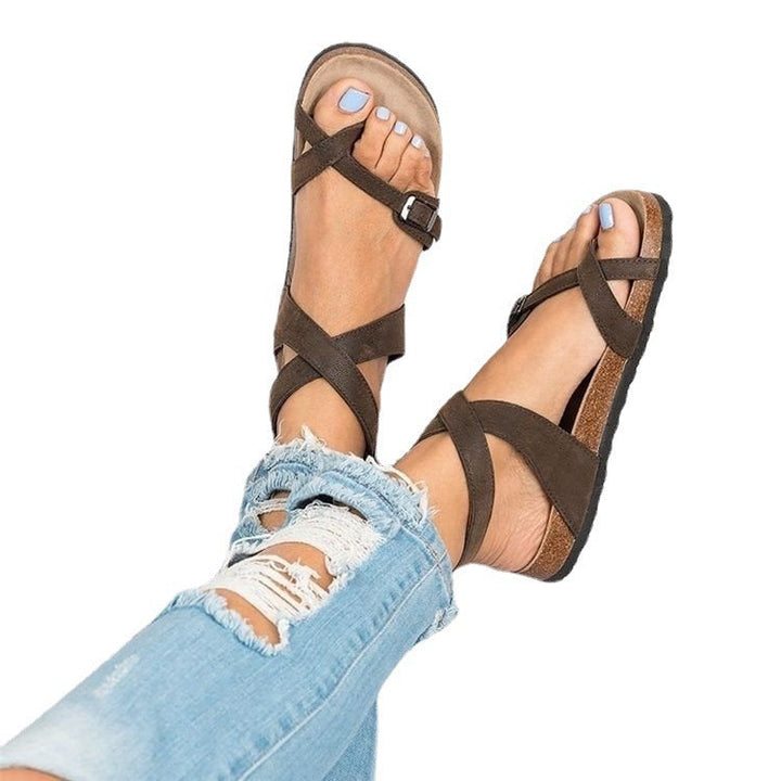 Damen bequeme Riemchen-Sandalen mit anatomischem Fußbett und verstellbarem Riemendesign Echoarchiv