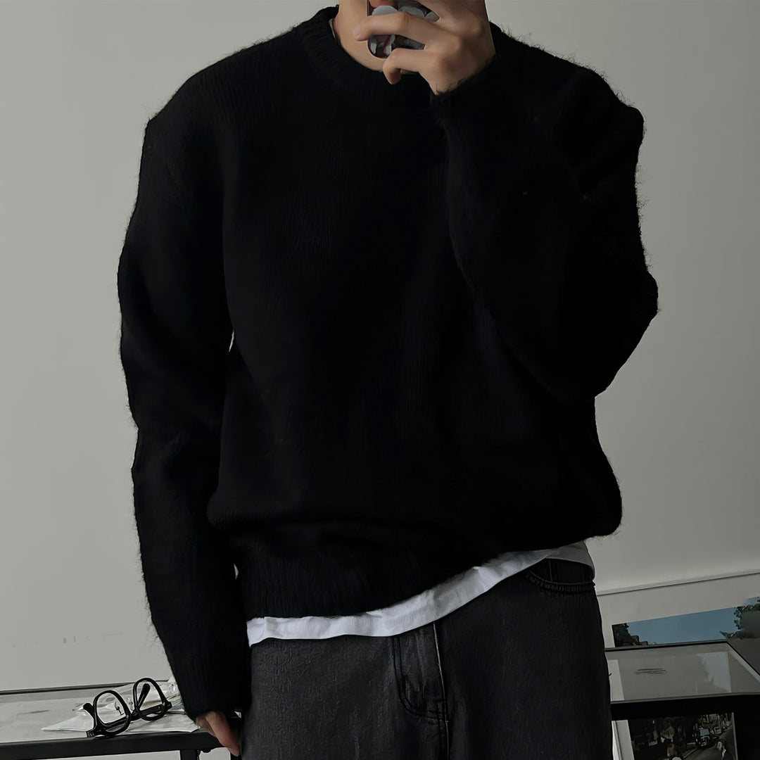 Herren lässiger Strickpullover mit modernem Strukturdesign Echoarchiv