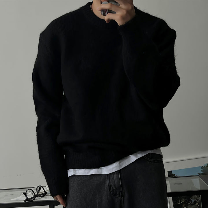Herren lässiger Strickpullover mit modernem Strukturdesign Echoarchiv