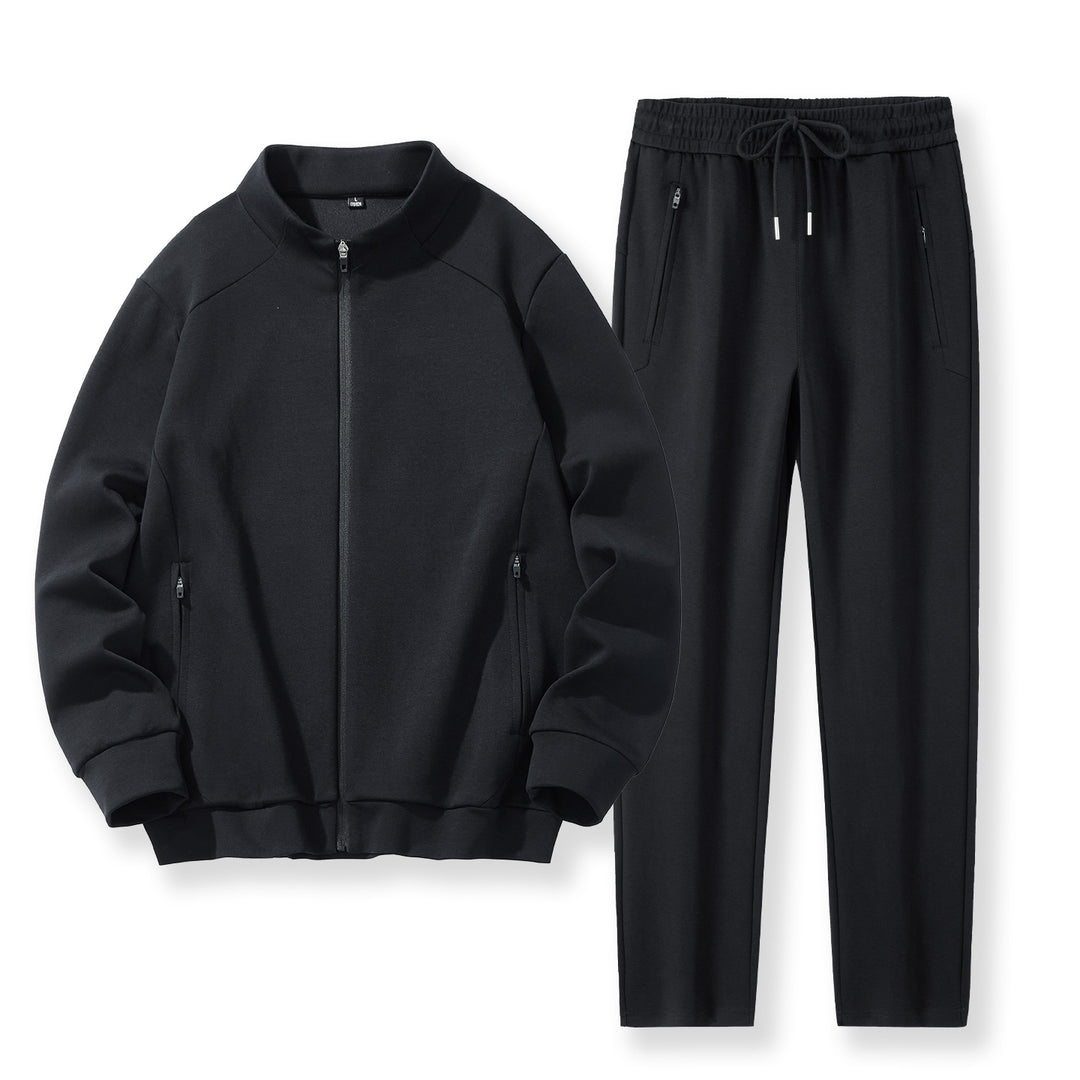 Herren Zweiteiliges Performance-Trainingsset mit Stehkragen-Zipjacke und konischer Jogginghose Echoarchiv