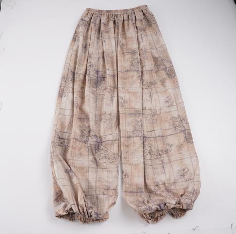 Damen nan weit geschnittene Palazzo-Hose mit elastischem Bund und gerafften Beinabschlüssen Echo Archiv