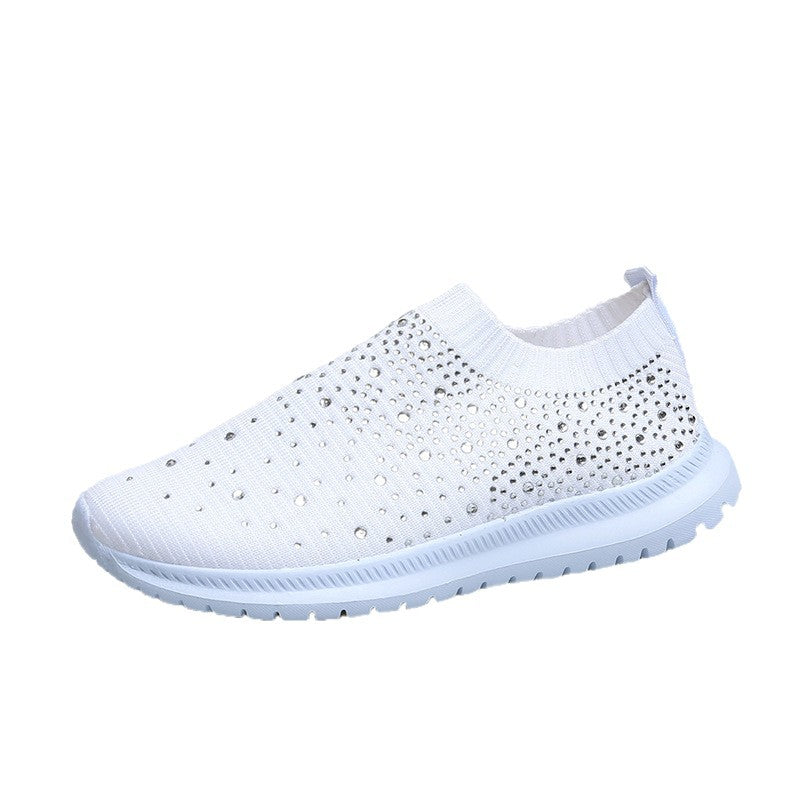 Damen Elastischer Slip-On Strick-Sneaker mit Strassbesatz Echo Archiv