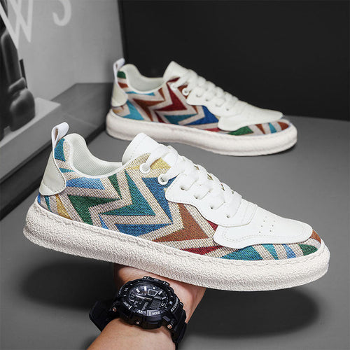 Damen Modische Sneakers mit buntem Zickzack-Muster und angenehmer Dämpfung Echo Archiv