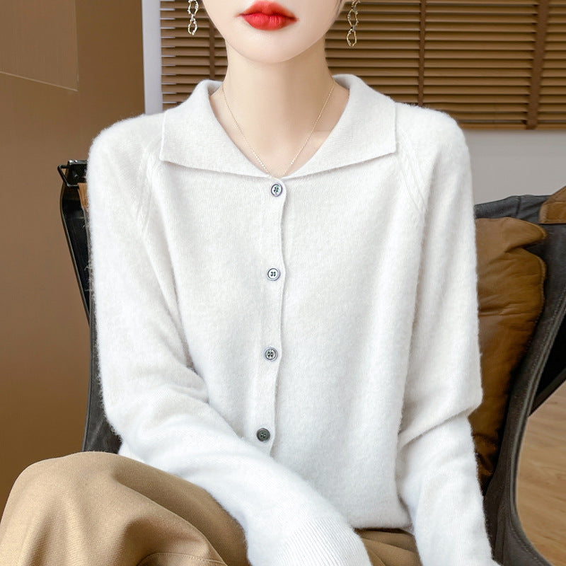 Damen Kuscheliger Reverskragen-Cardigan im Kaschmir-Look mit Mohair-Effekt Echoarchiv