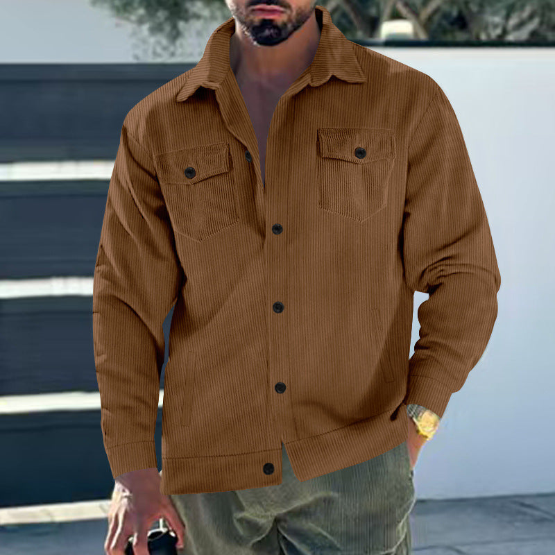 Herren Cordjacke mit praktischen Brusttaschen und strukturiertem Design Echoarchiv