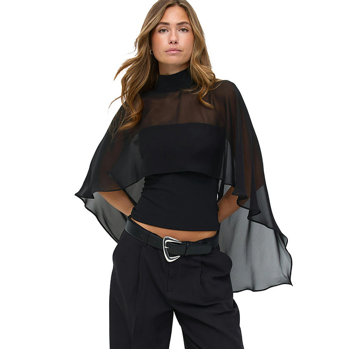 Damen elegantes Top mit transparenten Flügel-Ärmeln Echo Archiv
