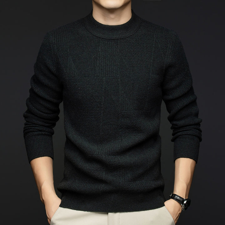 Herren feiner Rundhals-Strickpullover aus hochwertiger Wolle Echoarchiv